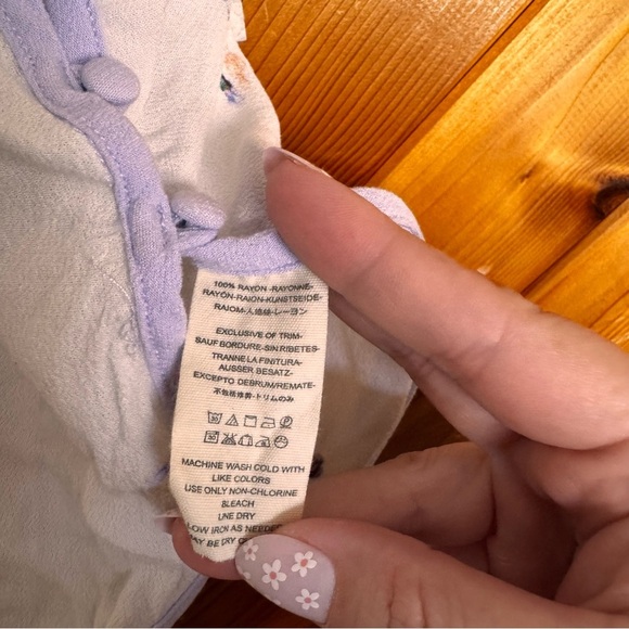 Free People White Floral Break Free Cropped Blouse  Size Medium - Picture 4 of 5